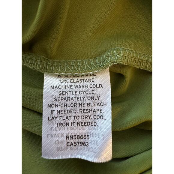 New ~ OPEN EDIT NORDSTROM ~ Women's Green Cowl Neck Cropped Blouse Top Size S - Picture 8 of 8